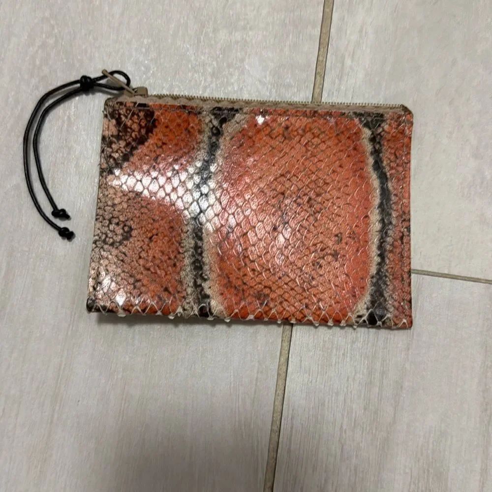 NEW b. May python zip card holder wallet.